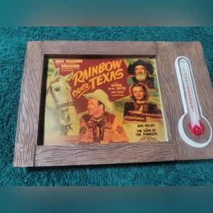 Roy Rogers, Gabby, Trigger, & Dale Rainbow Over Texas Vintage Thermometer